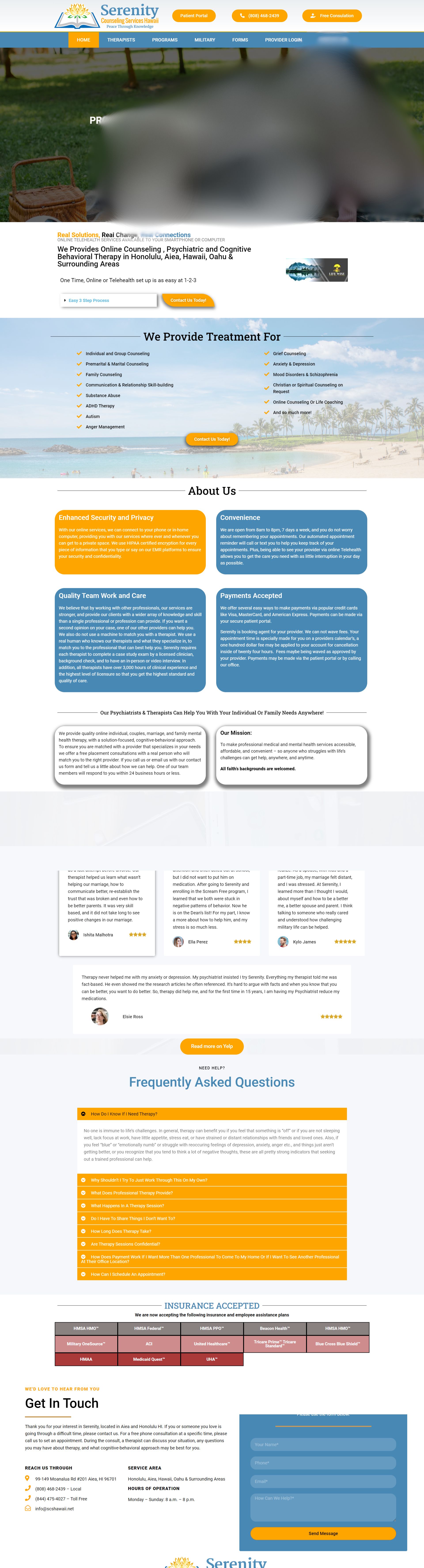 scshawaii PROVIDING ONLINE COGNITIVE BEHAVIORAL THERAPY online web developed by ElySpace